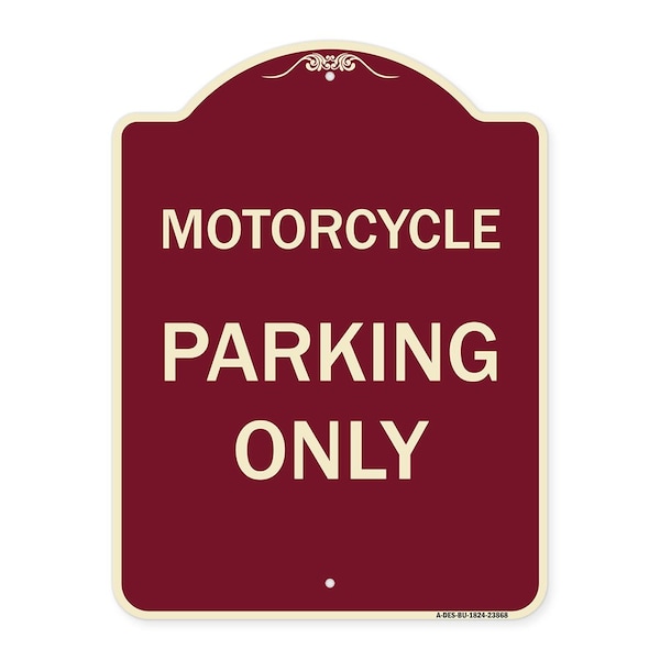 Signmission Motorcycle Parking Only Heavy-Gauge Aluminum Architectural Sign, 24" x 18", BU-1824-23868 A-DES-BU-1824-23868 - main